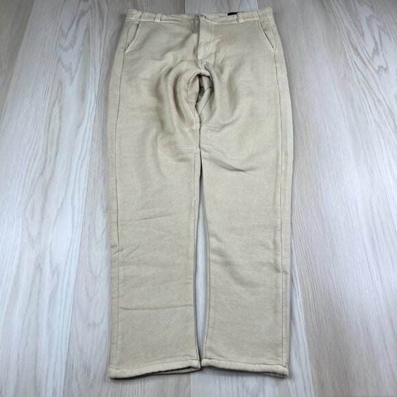 Adam Mar Pants Slim Fit Comfort Stretch Chino Men 32x30 Beige USA Made Huckberry - Picture 3 of 13